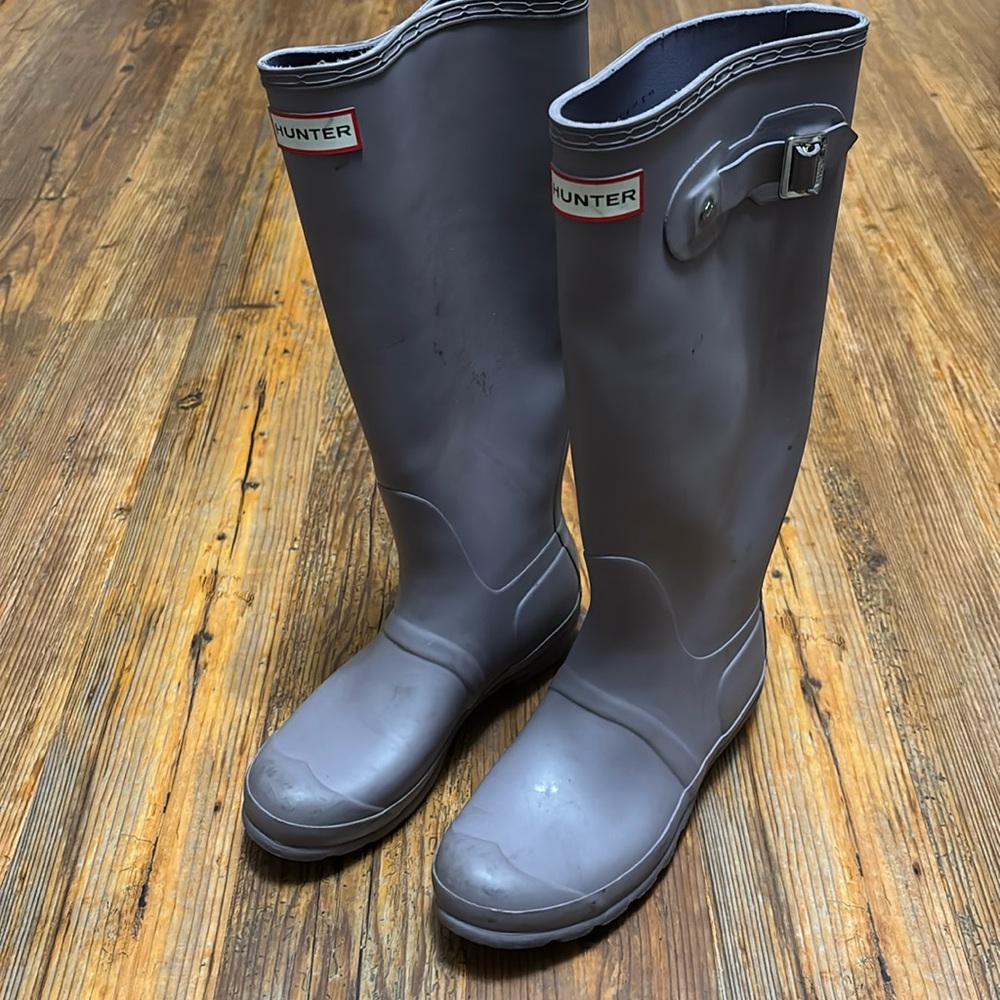 Hunter Original Tall Waterproof Rain Boot purple Size 7